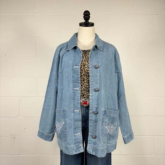 Vintage 1980's Women's Southwestern Blue Stonewas… - image 2