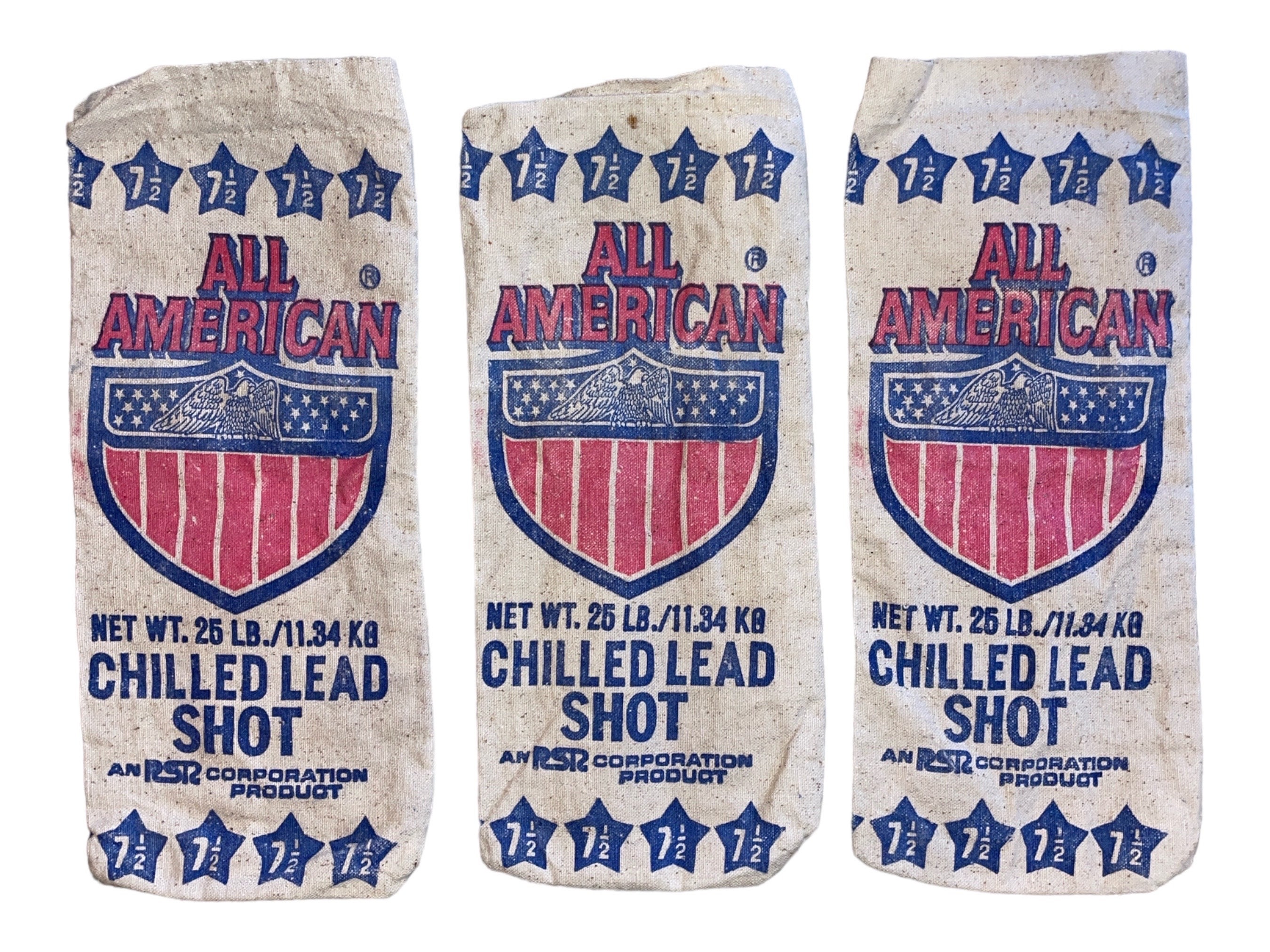 Lot of 3 All American Chilled Lead Shot Bags - 7 1/2, RSR