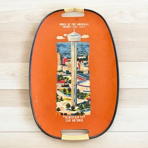 1968 San Antonio Texas Hemisphere San Antonio Souvenir Tray - Tower of the Americas Height 750 feet, Worlds Fair, retro, midcentury, MCM
