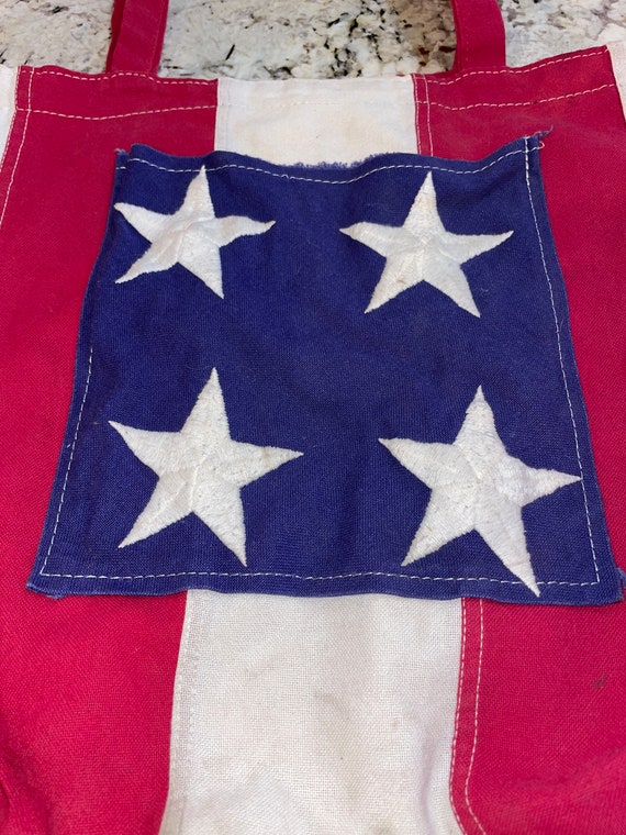 Patriotic Upcycled USA Flag Bag - made from a vin… - image 5