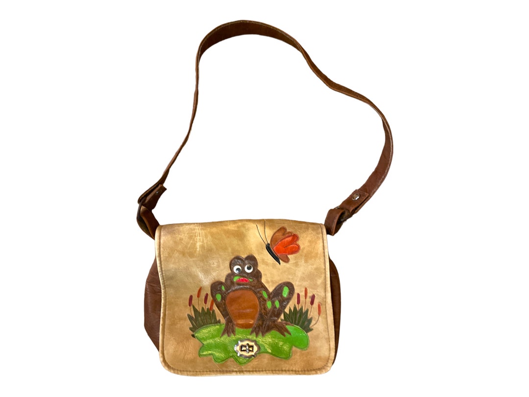 Vintage Frog on Lilypad and Butterfly Vinyl Purse Hand Made Etsy