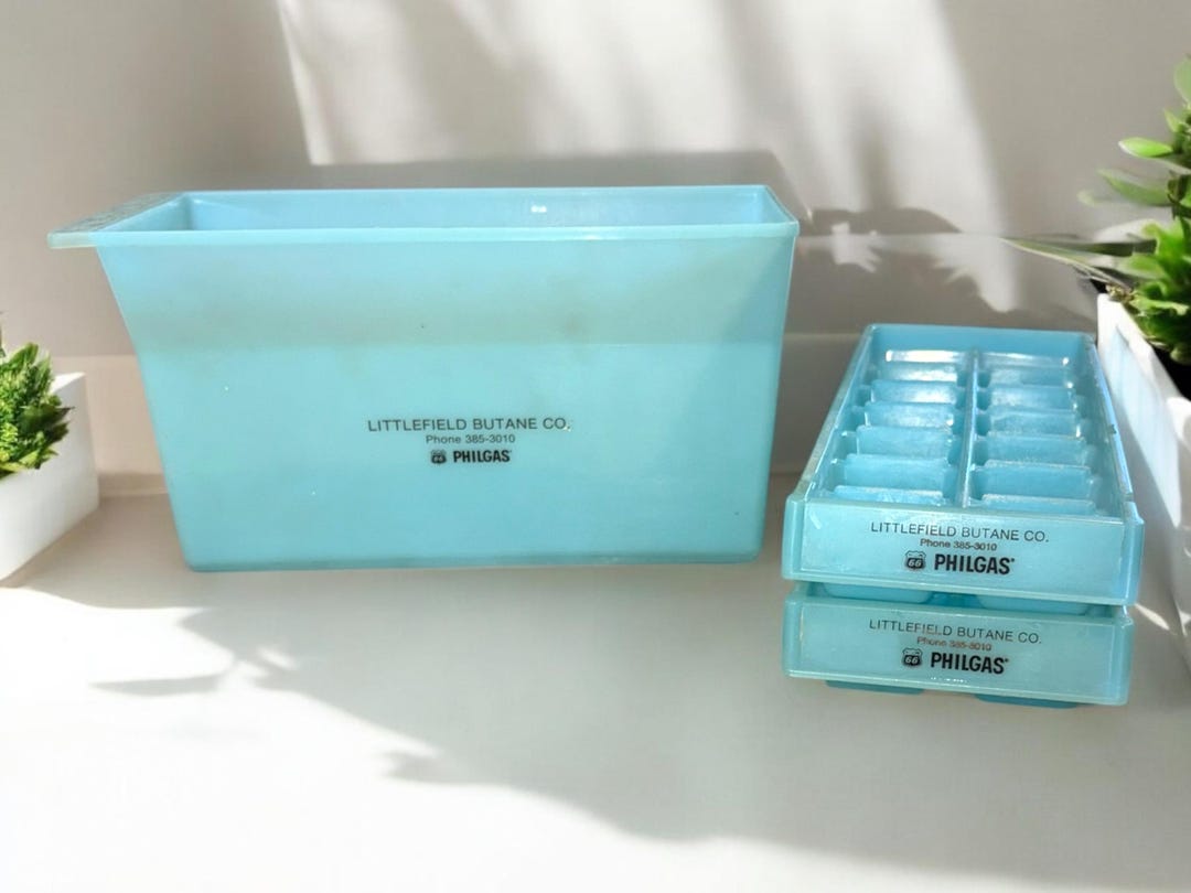 Vintage Phillips 66 Butane Philgas Set - 2 Icecube Trays and 1 Ice ...