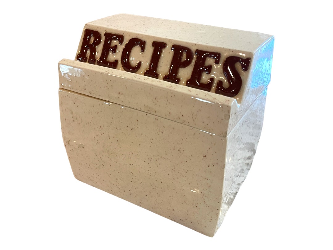 Vintage Ceramic Recipe Box With Card Holder and Recipes Etsy