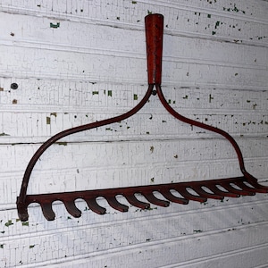 Rusty Farmhouse Rake Heads - choice - storage, key holder, wine glass, mug, coat towel rack, jewelry display, coffee bar, etc.