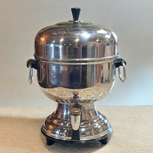 Antique Farberware Model 30 12-30 Cup Automatic Coffee Percolator Pot Urn  Stainless Steel glamorous style, gorgeous shape, entertaining