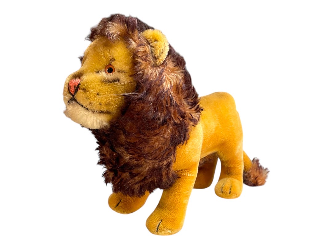 Steiff lion Leo années 60 avec étiquette et bouton d'origine