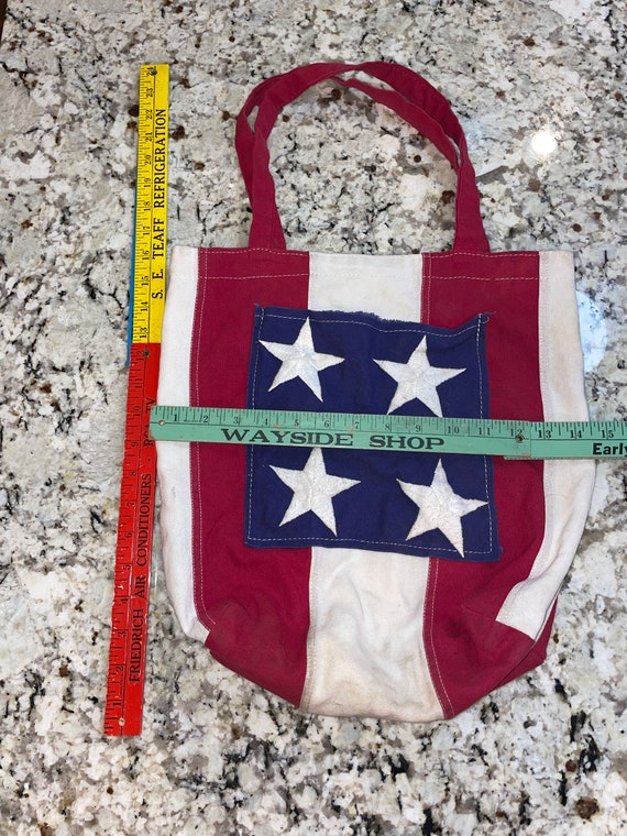 Patriotic Upcycled USA Flag Bag - made from a vin… - image 7