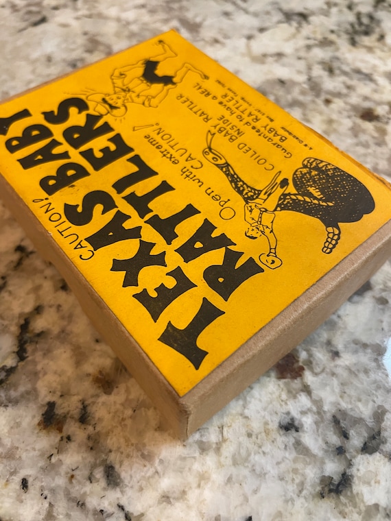 Caution! Vintage Texas Baby Rattlers Novelty Souvenir Joke