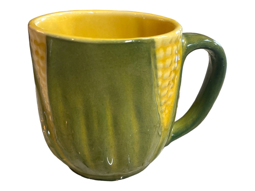 Vintage Original Shawnee Pottery Corn Queen king Coffee Cup Mug Yellow