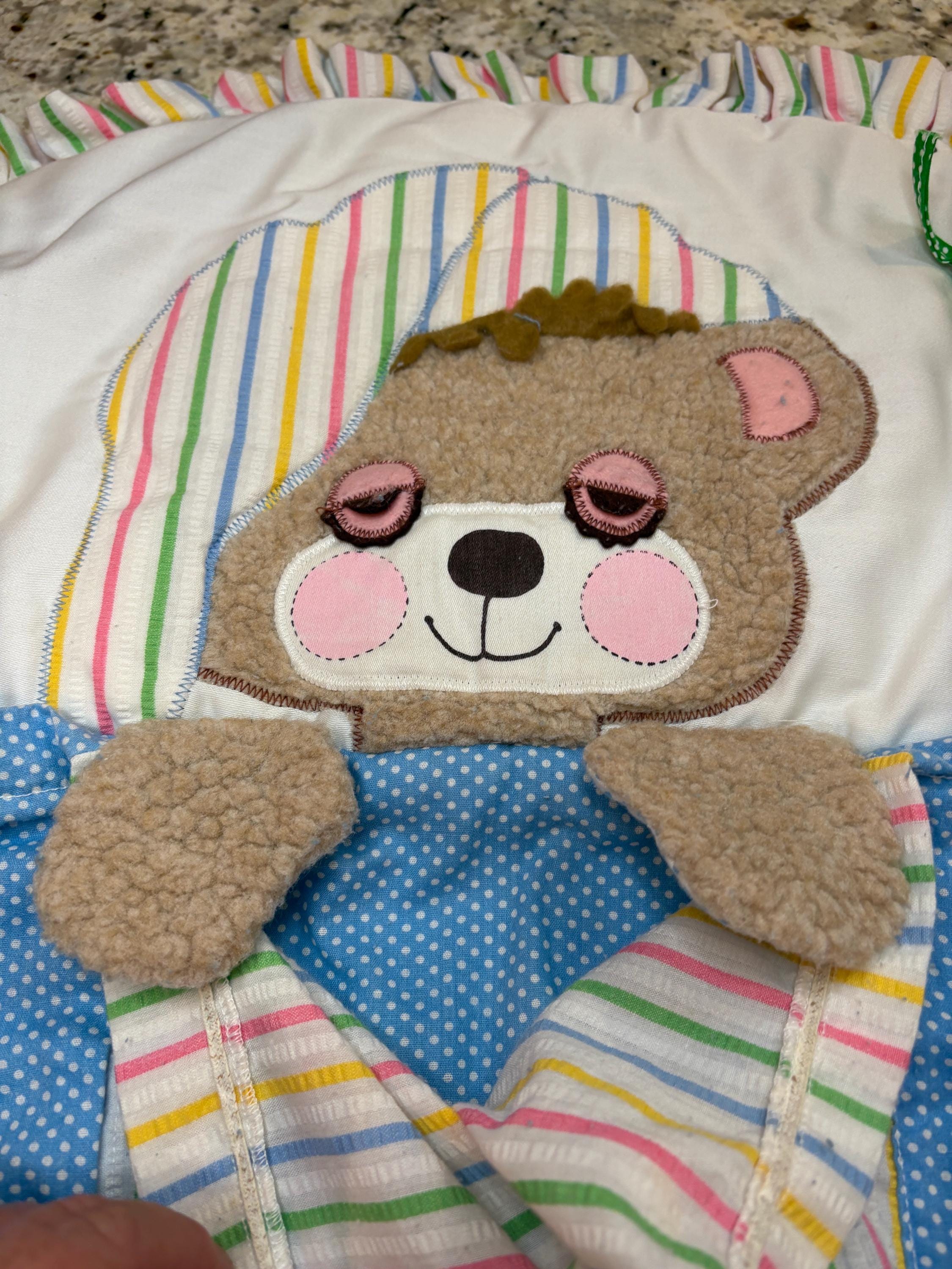 1982 Teddy Beddy Bear Crib Hanging Laundry Diaper Holder Baby