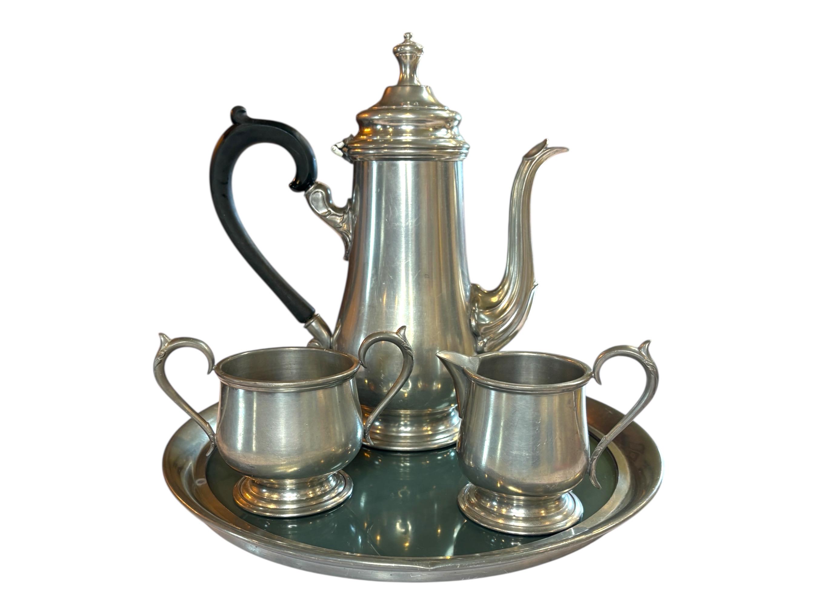1974 Classic Pewter Coffee Service Four Piece Set, Tea Pot by Lunt