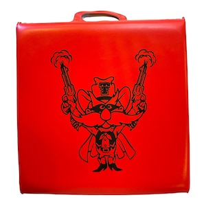 Vintage Texas Tech Raider Red Stadium Cushion - TTU, Lubbock Texas, retro, football, basketball, baseball, seat, portable, vinyl, wreck &#39;em