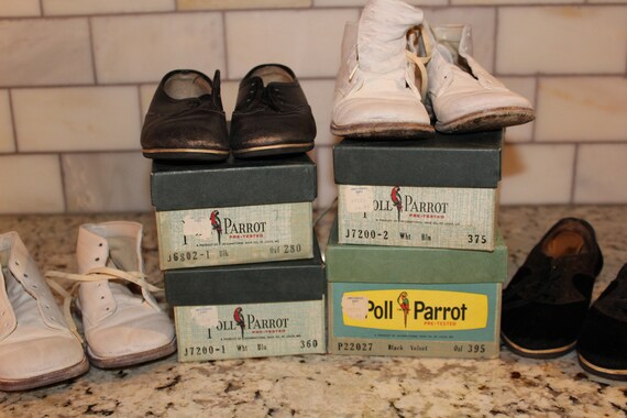 4 Pair Of Poll Parrot Shoes 1960s With Boxes White Black Etsy