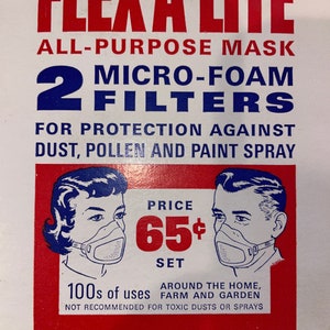 Flex-a-lite All Purpose Mask Filters by Flexo Products, Inc. Box and 5 packs - 65 cents, micro-foam, home, farm, garden,