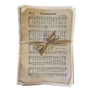 50 Vintage Mixed Hymnal Pages Assortment  - hymnals dated 1916-1962 - crafting, bookmarks, ornaments, pictures, wedding decorations, flowers