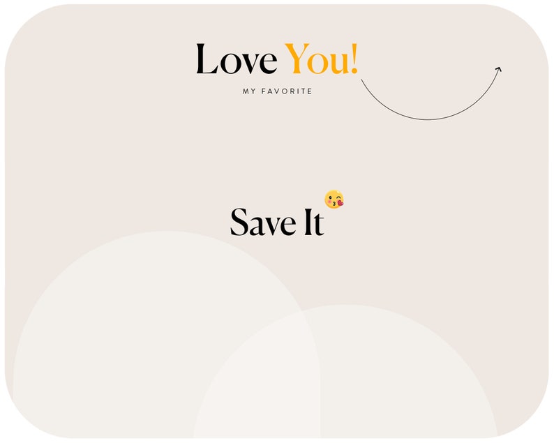 a white square with the words love you and a smiley face