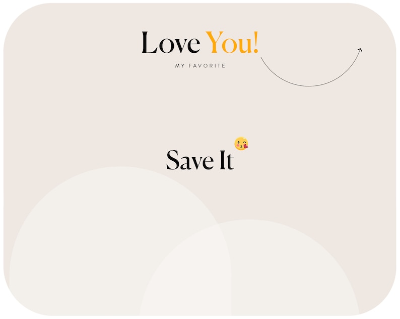 a white square with the words love you and a smiley face