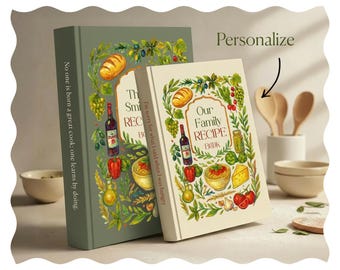 Custom Recipe Book Personalized Cookbook Binder, Blank Family Recipe Journal to Write In, Gift for Her Birthday or Kitchen Organizer Idea