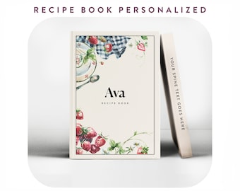 Personalized Recipe Book, Velvet Feel Cover, Kitchen Keepsake