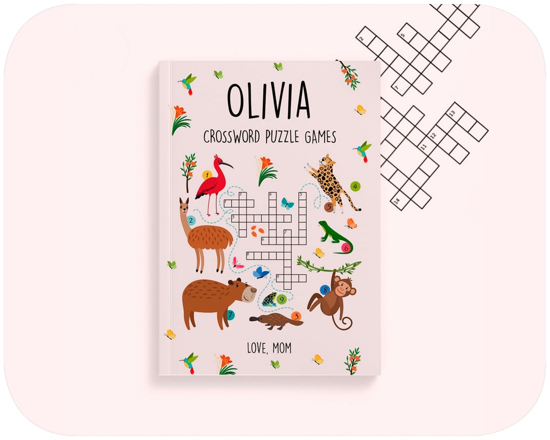 Personalized Animal Crossword Puzzle Book for Kids - Etsy