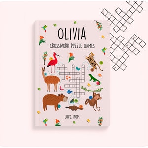 Personalized Animal Crossword Puzzle Book for Kids