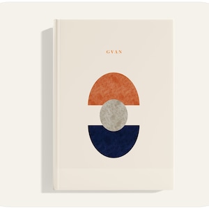 May include: A white book with the word "GVAN" printed in orange on the front cover. The cover features a geometric design with a red, grey, and blue colour scheme.