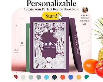 Personalized Recipe Book: Velvet Cover, Custom Culinary Planner