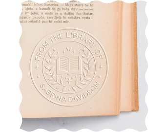 Custom Book Embosser: Personalized Ex Libris Stamp, Library Gift