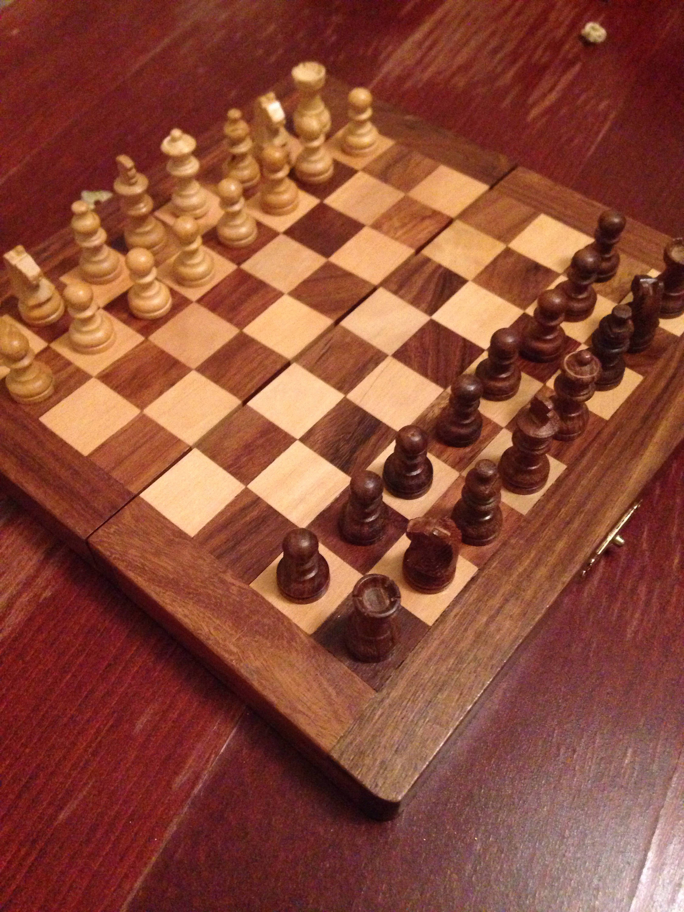 Portable Chess Board Medium Size Wooden Chess Board Etsy
