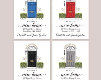 Front Door Moving Announcements with Envelopes: Custom New Home Cards