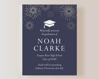 Navy High School Graduation Announcements with Premium Envelopes, Gifts for Graduates, 4.25x5.5" Class of 2024 Grad Announcements