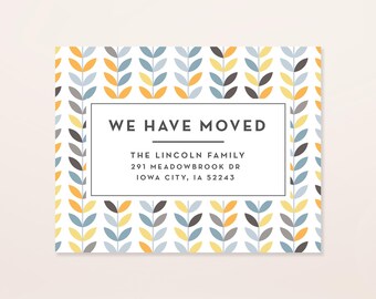 Mid-Century Modern Moving Announcement Cards: Personalized New Address