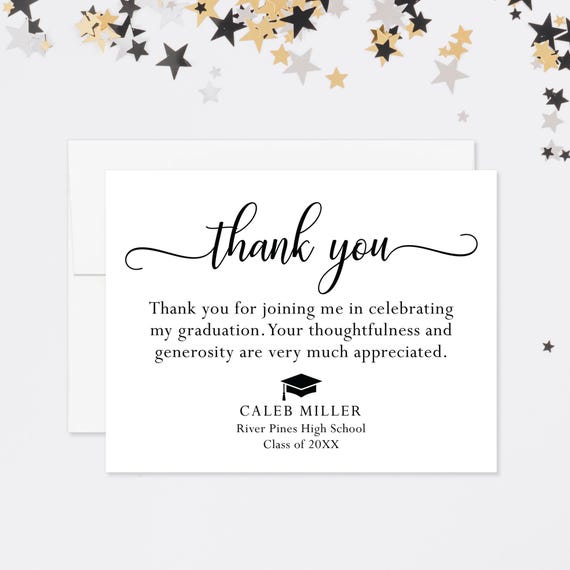 what to say on grad thank you cards Graduation Card Express your gratitude to those who have supported you Personalized Graduation Thank You Cards: