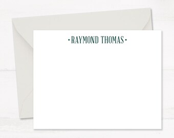 Modern Stationery Notecard Set, Custom Printed 5.5x4.25" Flat Note Cards with Premium Envelopes - Choose Your Ink and Envelope Color