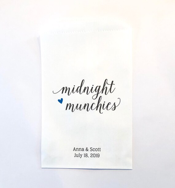 Midnight Munchies Wedding Favor Bags Budget Custom Favor Etsy