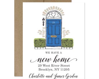 Blue Door Moving Announcements: Personalized New Home Cards