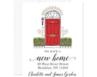 Red Door Moving Announcements: Personalized New Address Cards