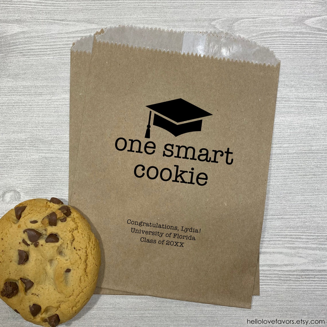 Lined One Smart Cookie Graduation Favor Bags Graduation Etsy