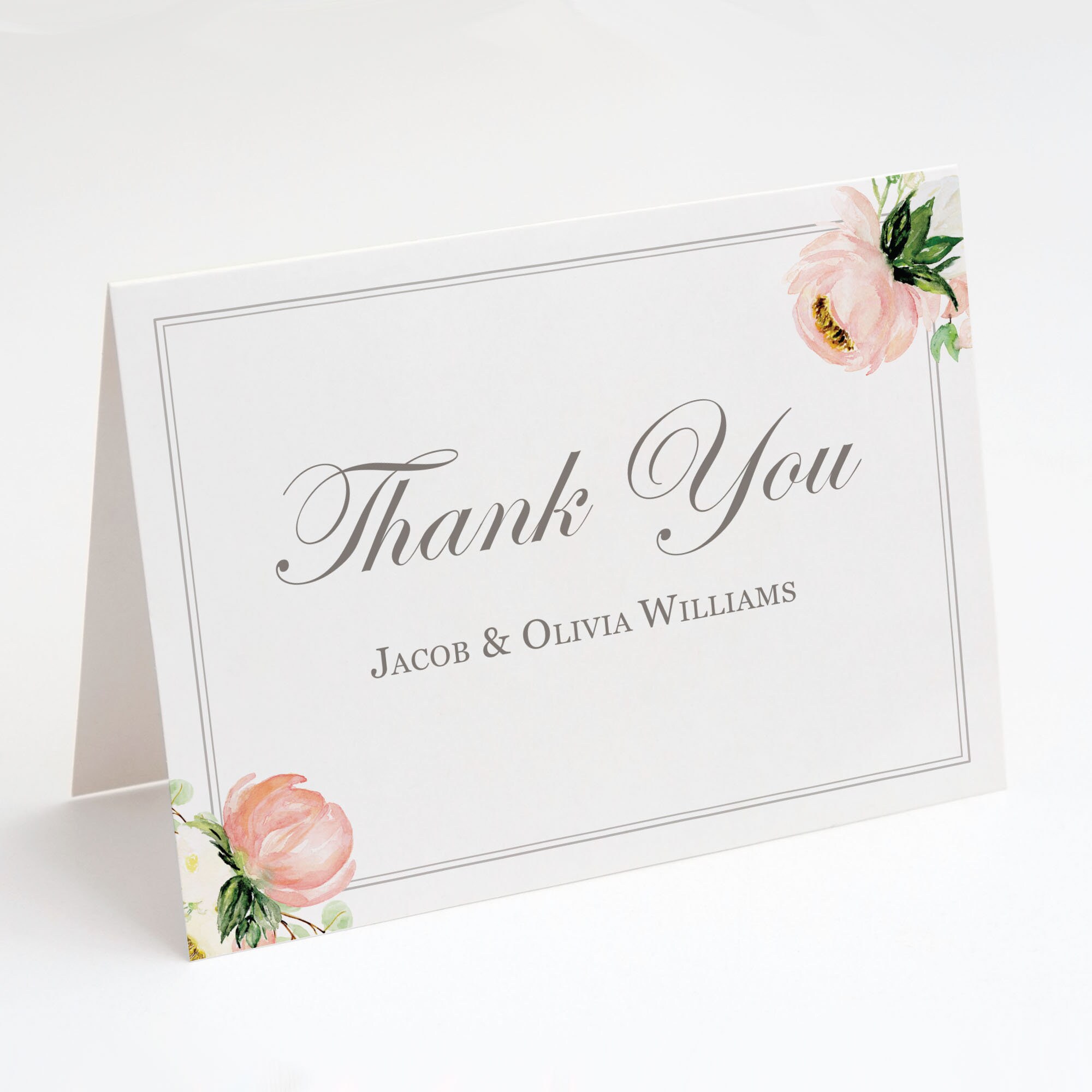 Hello Love Goods Personalized Wedding Thank You Cards with Message, Flat  Thank You Note Cards with Pink Floral