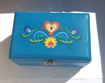 Teal Heart Upcycled Box