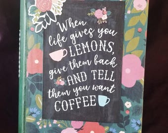 Coffee and Floral Book Box One of a Kind