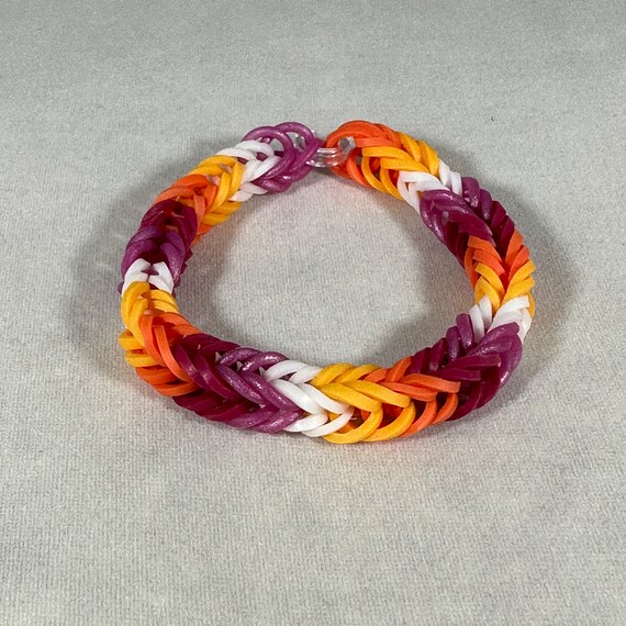 Non-binary Pride Bracelet Rainbow Loom Rubber Bands