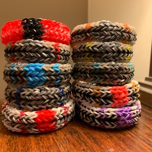 BUNDLE - Red vs Blue Chorus Character Bracelets - Rainbow Loom - Friendship Bracelets - Red vs Blue