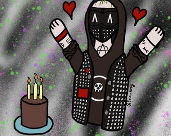 Urodziny Wrencha! - Fan Art Watch Dogs 2 - Fan Art Wrencha - Mały wydruk artystyczny