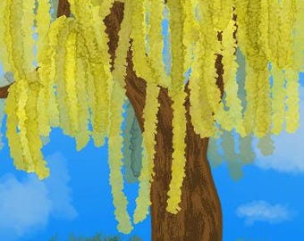 Weeping Willow Art - zainspirowany kartą tarota - mały wydruk artystyczny