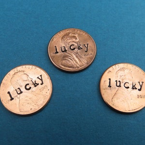 Lucky Penny | Shiny Penny | Wheat Penny | Custom Hand Stamped | Fun | Good Luck | Gift For A Man or Woman | Unique Gift