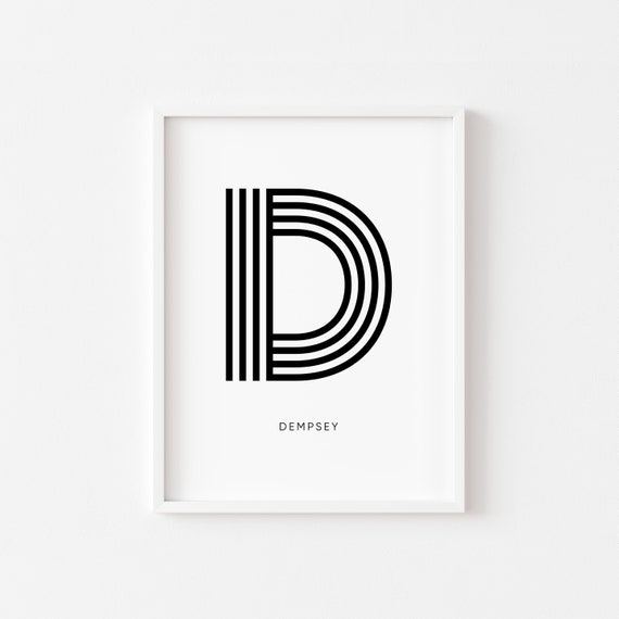 Letter D Wall Art Personalized Name Print Master Bedroom Etsy