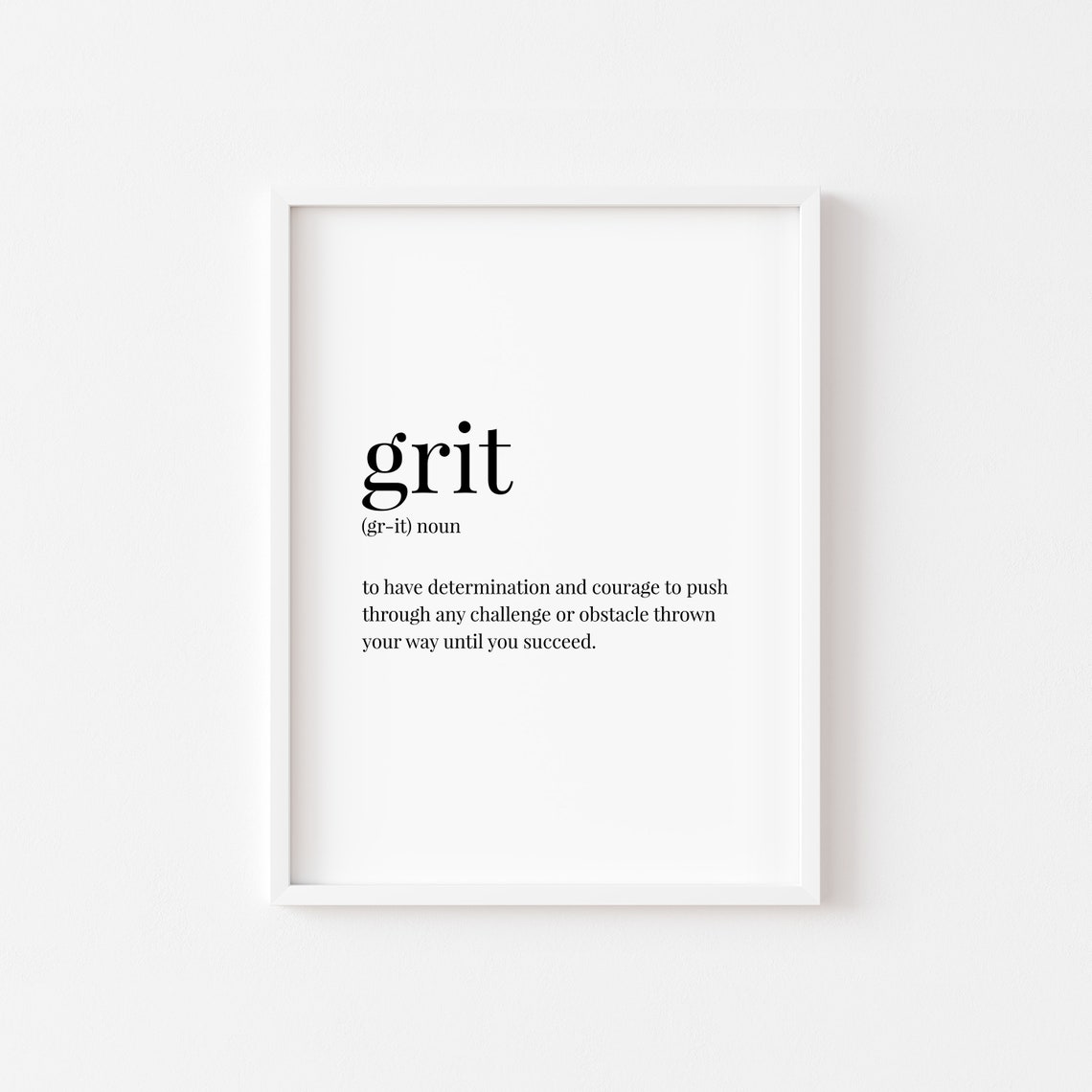 Grit Print Grit Definition Printable Wall Art Inspirational Etsy