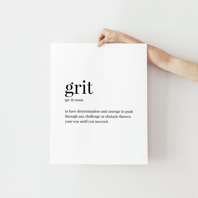 Grit Print Grit Definition Printable Wall Art Inspirational Etsy UK
