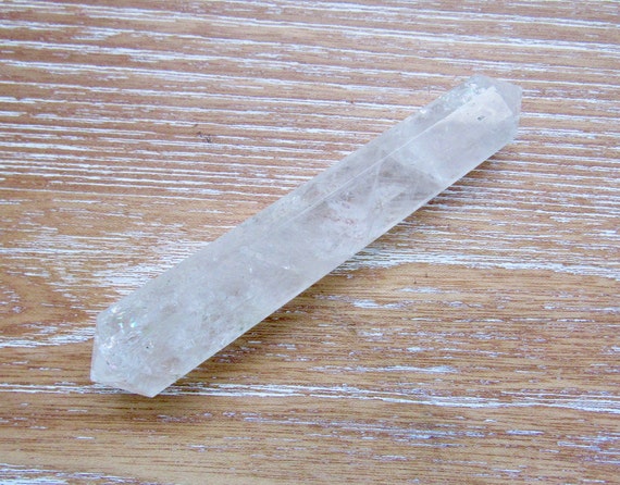 Natural Gemstones Double Pointer Crystal Clear Quartz Wand Generator Healing Ebay